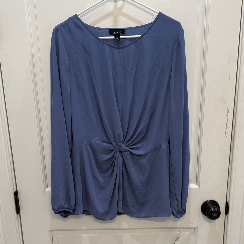 Alyx Women's Blue Knot Front Blouse
